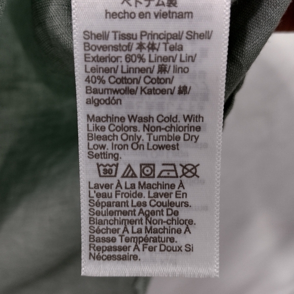 J. Crew Linen Cotton Sleeveless Popover Tunic Women's M Green Minimalist Beach - Picture 9 of 11